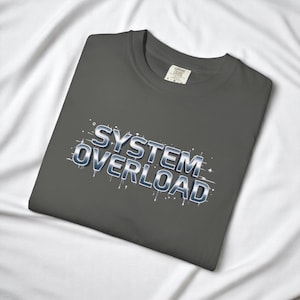 Cyberpunk T-Shirt Unisex System Overload Graphic Tee Vaporwave Aesthetic Techwear Style Futuristic Print Shirt
