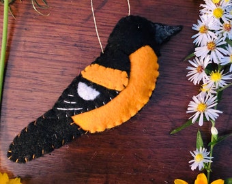 Baltimore Oriole Felt Ornament