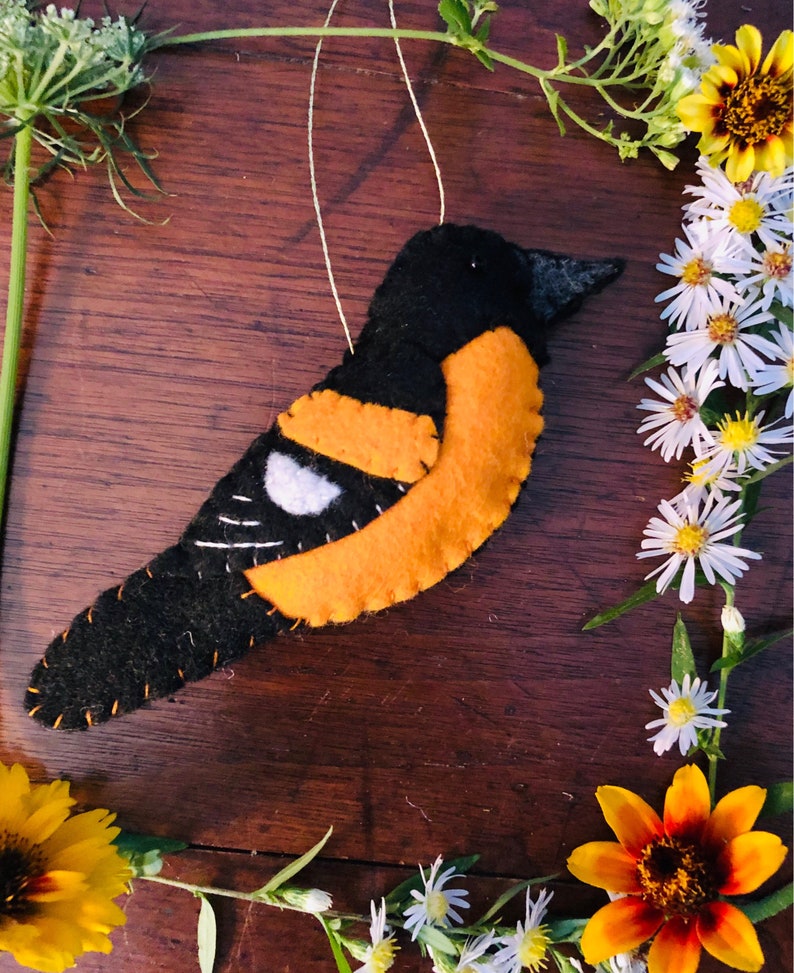 Baltimore Oriole Felt Ornament image 1