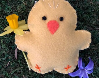 Sweet Little Baby Chick Felt Ornament Easter or Spring Decor