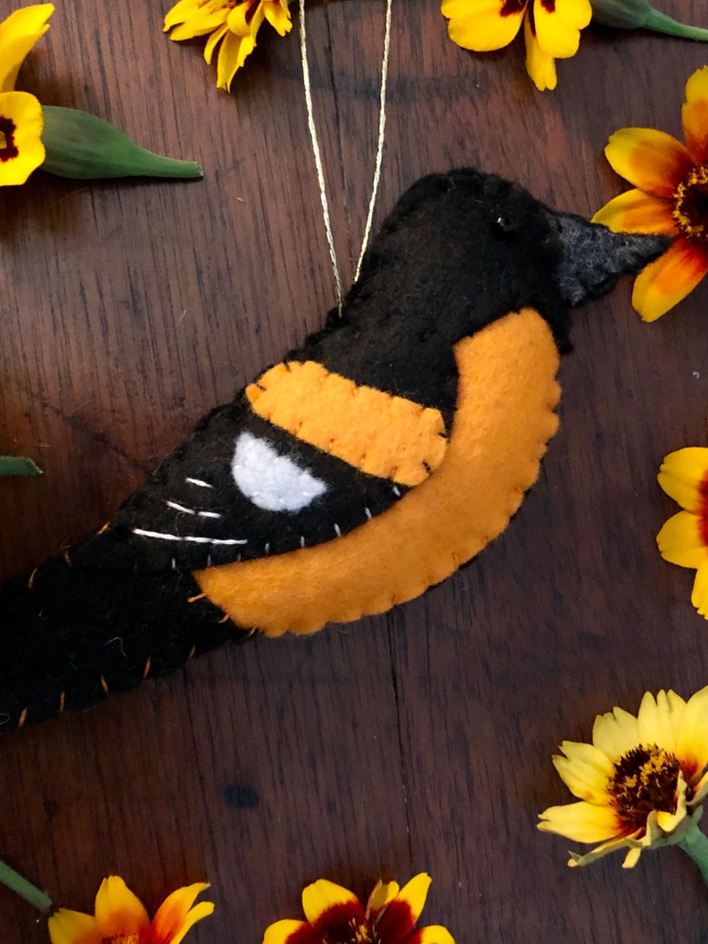 Baltimore Oriole Felt Ornament image 5