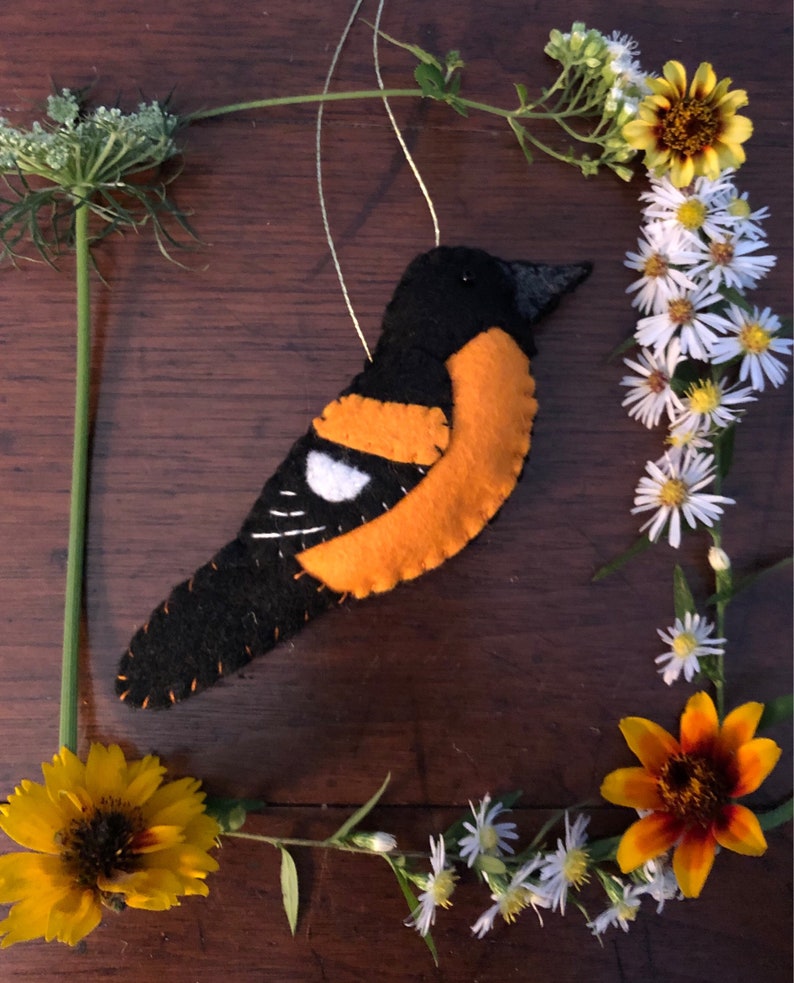 Baltimore Oriole Felt Ornament image 4