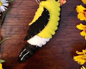 American Goldfinch Felt Ornament