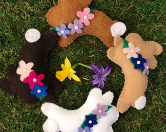 Felt Easter Bunny Ornament--Choose Your Favorite Color