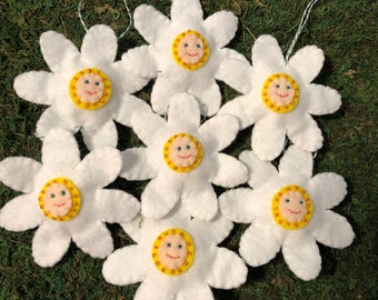 Daisy Flower Fairy Felt Ornament