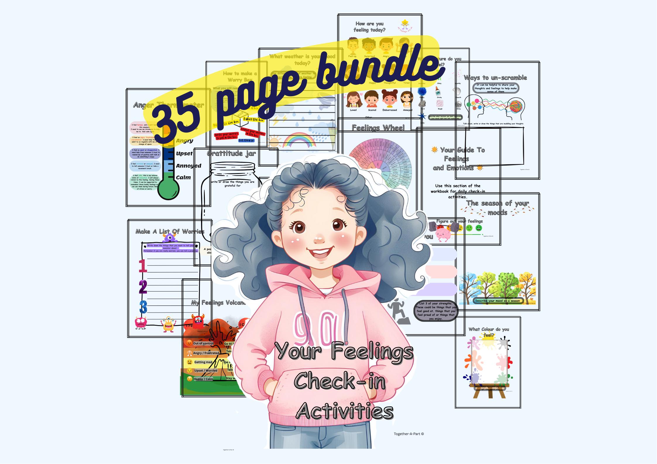 Your Feelings Check-in Activities Bundle, Digital Download, Emotional ...