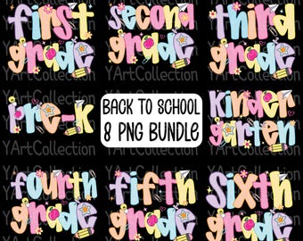 Back To School PNG Bundle: Pre-K to 6th Grade