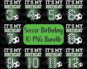 Soccer Birthday PNG: Boys 3rd-12th Birthday Design