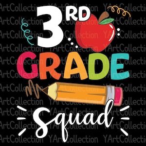 Back To School 3rd Grade Squad, Third Grade Squad, Third Grade Teacher PNG