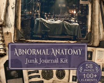 Anatomy Junk Journal Kit, Abnormal Anatomy, Victorian Medical Archive, Gothic Specimen Ephemera, Dark Academia