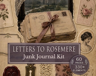 Victorian Love Letters Printable Junk Journal Kit: Gothic Romance Ephemera, 60-Page Digital Download