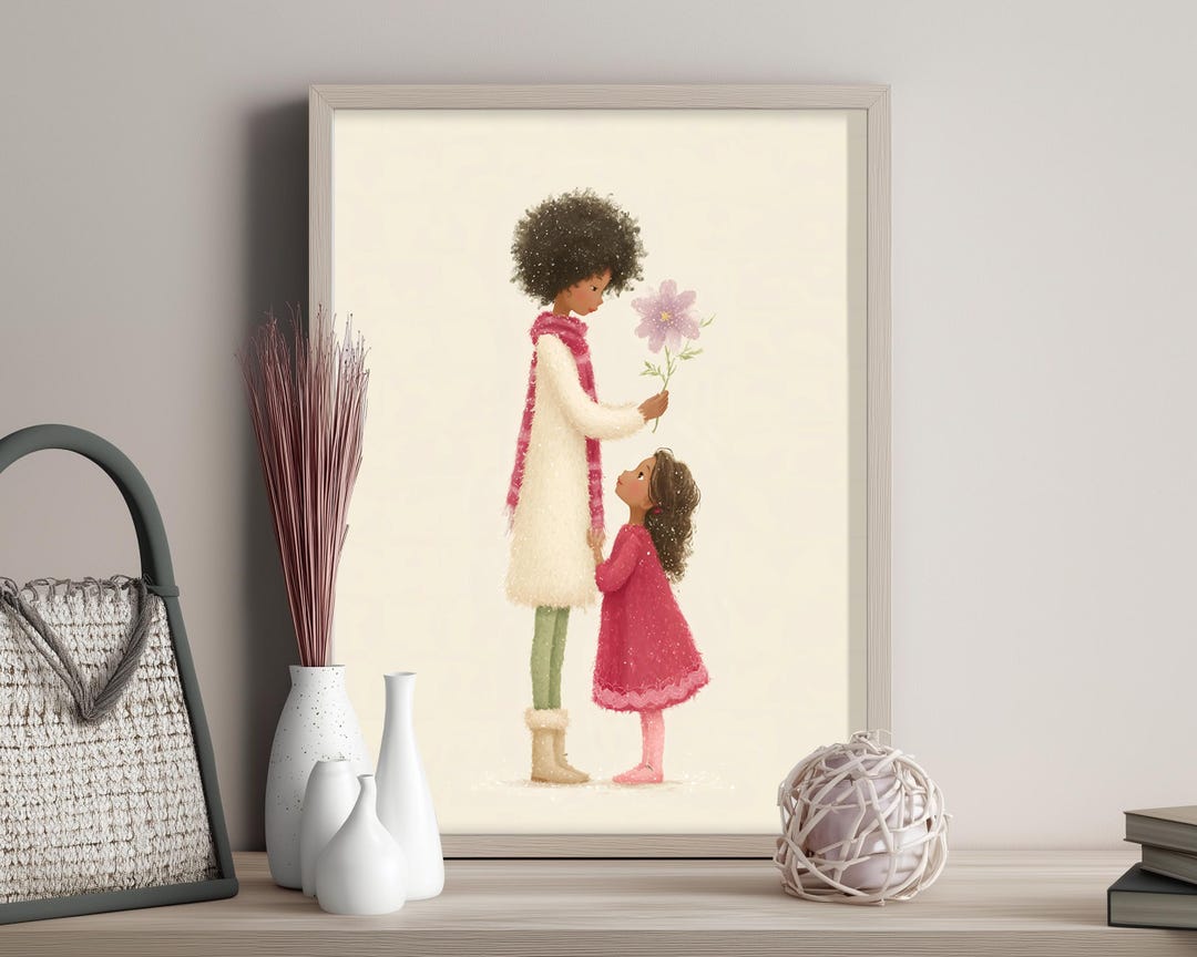 Mother and Daughter Wall Art, Nursery Printable Wall Art for Girls Room ...