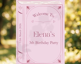 Birthday Welcome Sign Book Themed with Digital Download