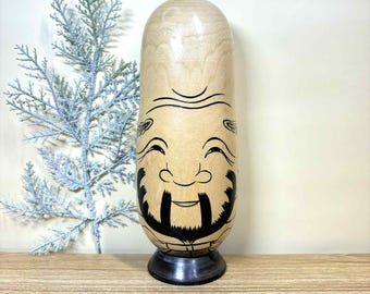 Daruma- Hand Carved Wood Doll, Vintage Japanese Figurine, 3.9in - Etsy