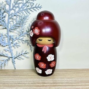 Kokeshi Doll, Vintage Japanese Creative doll "Cherry Blossom" (14.2cm.)