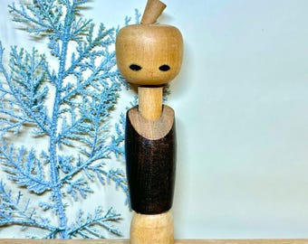 珍しいこけし人形、会田晴峰（会田青峰）作のヴィンテージ日本の創作