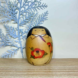 Kokeshi Doll, Vintage Japanese Creative doll &quot;Hana Hime&quot; by Usaburo (10.4cm.)