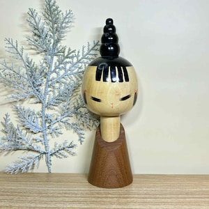 珍しいこけし人形、会田晴峰（会田青峰）作のヴィンテージ日本の創作