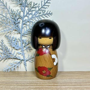 Kokeshi Doll, Vintage Japanese Creative doll by Usaburo (13.6cm.)