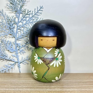 Kokeshi Doll, Vintage Japanese Creative doll by Usaburo (15.5cm.)
