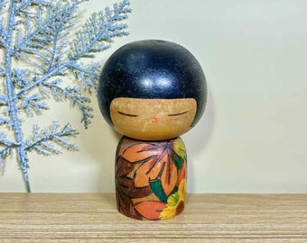 川瀬裕司こけし、ヴィンテージ木製創作こけし、日本の手作り民芸品