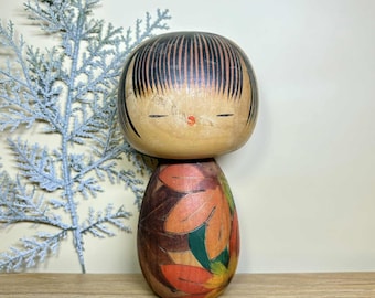 川瀬裕司こけし、ヴィンテージ木製創作こけし、日本の手作り民芸品