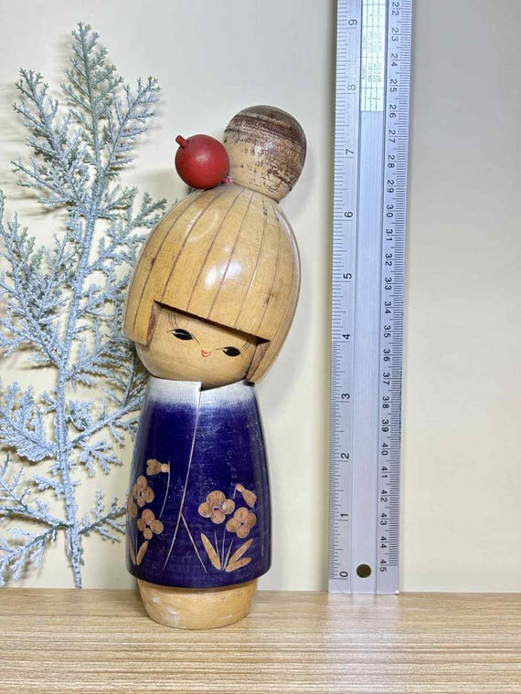 佐藤 翠崕 Suigai 創作 こけし Kokushi doll レトロ 人形 こけし人形、佐藤翠外作のヴィンテージ日本の創作人形（20.8 cm