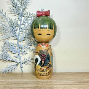 Kokeshi Doll, Vintage Japanese Creative doll &quot;Oni&quot; (18cm.)