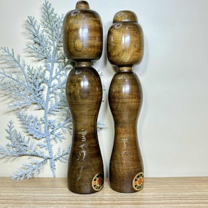 Pair Kokeshi Doll, Vintage Japanese Creative doll by TAKANAGA (24cm./22.5cm.)
