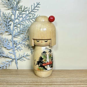 Kokeshi Doll, Vintage Japanese Creative doll (15.3cm.)