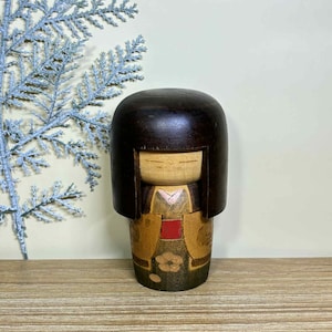 Kokeshi Doll, Vintage Japanese Creative doll &quot;Red Obi&quot; (11cm.)