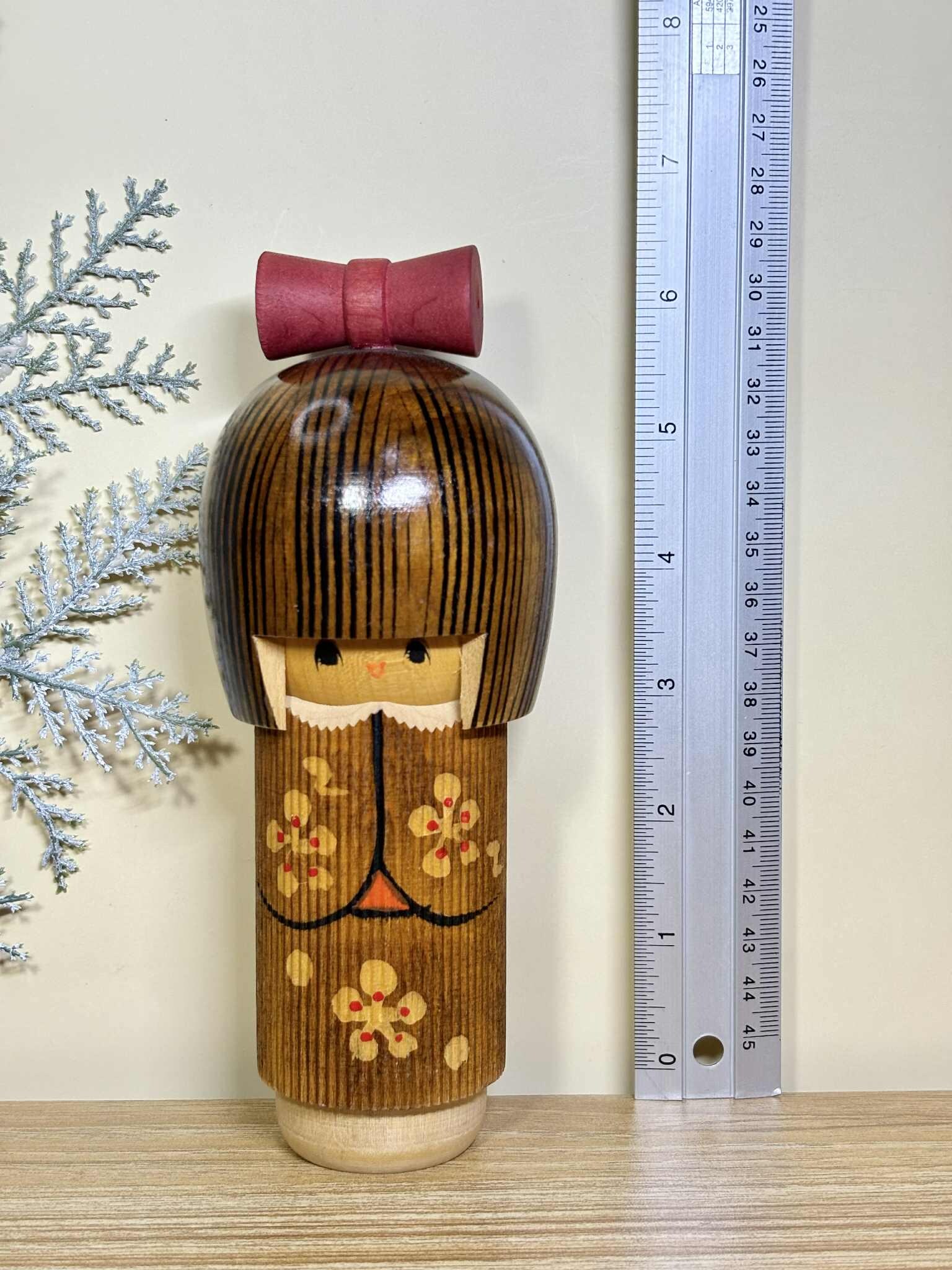 こけし人形、石田富雄作のヴィンテージ日本の創作人形（17.5 cm