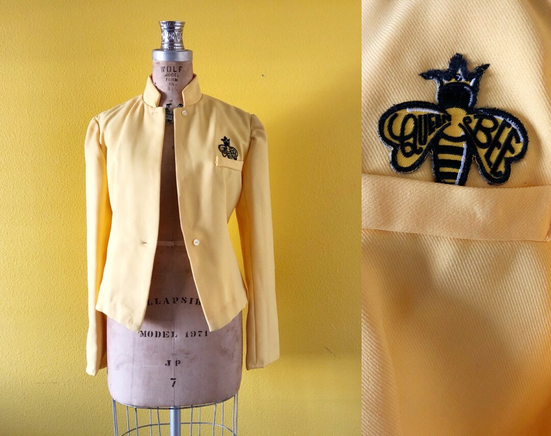 60s Sz. SM Queen Bee Jacket in Yellow Etsy