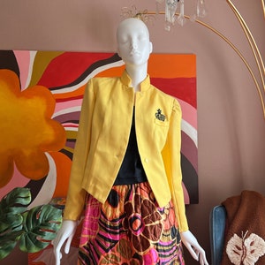 60s Sz. S-M Queen Bee Jacket in Yellow