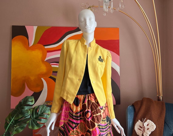 60s Sz. S-M Queen Bee Jacket in Yellow - image 1