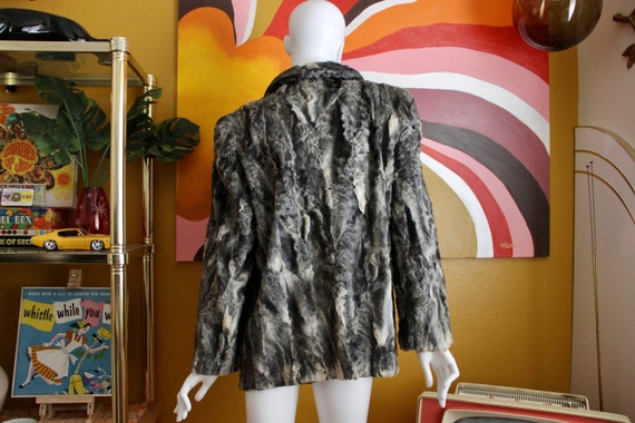 60s Real Persian Lamb Grey Fur Coat - image 5