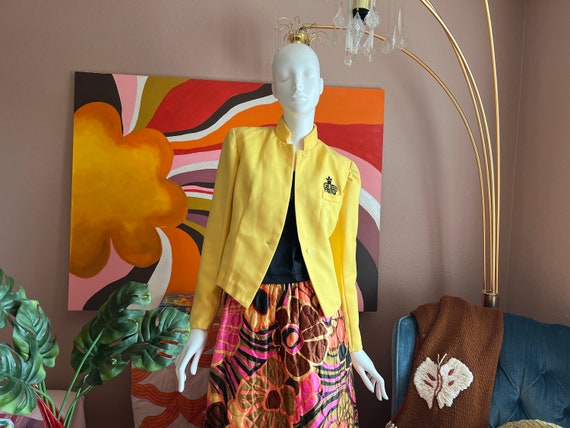 60s Sz. S-M Queen Bee Jacket in Yellow - image 3