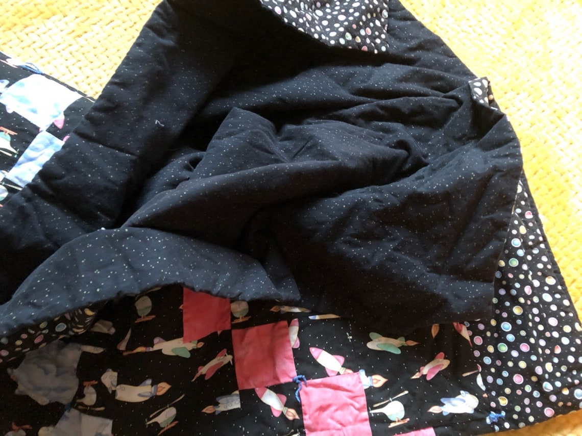 80er Jahre gesteppte Decke werfen Jet Flugzeuge und | Etsy