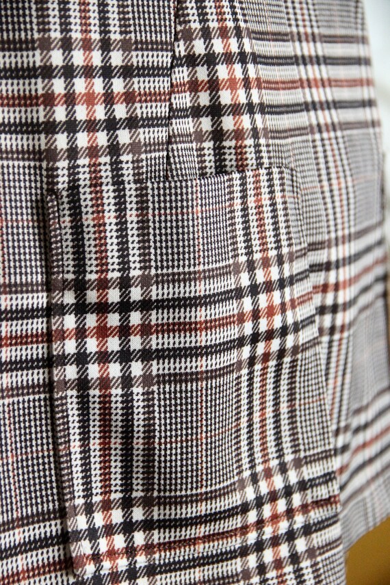 50s Set of Brown Plaid Vest & Pants - image 10