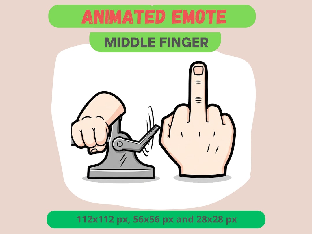 Middle Finger Animated Emote for Twitch, Funny Flipping off GIF for ...