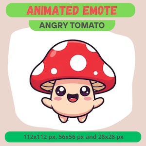 Animated Mushroom Dance Emote for Streamers, Kawaii Dancing Fungus GIF For Kick, Discord, Twitch, Happy Meme Reaction, Channel Point Sticker