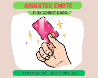 Take My Money Animated Emote for Streamers, Pink Credit Card GIF For Kick, Discord, Twitch, Tiktok - Gaming Meme, Streamer Funny Sub Badge