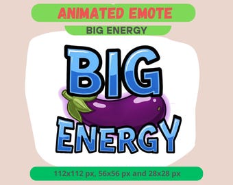 Big Eggplant Energy Animated Emote for Twitch, Static Meme Funny GIF For Kick, Discord, Youtube Streamers, Kawaii Reaction, Stream Sub Badge