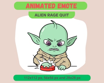 Alien Panic Button Animated Emote for Streamers, Rage Quit Reaction GIF For Kick, Discord, Twitch, Tiktok - Gaming Meme Streamer Vibes Badge