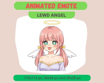 Lewd Angel Animated Emote for Joi Streamers, Hentai Orgasm Face GIF For Kick, Discord, Twitch, Kawaii NSFW Reaction, Perv Stream Badge