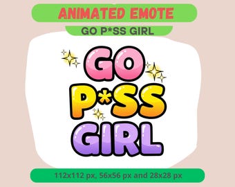 Go Piss Girl Animated Emote for Twitch Kick Streamer, Sassy Funny Meme, Kawaii Pink Sassy Discord GIF, Spam Emote, Channel Point Sub Badge