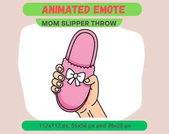 Mom Throwing Sandals Animated Emote for Streamers, Mother Slipper Hit GIF For Kick, Discord, Twitch,  Funny Slap Reaction, Pink Sub Badge