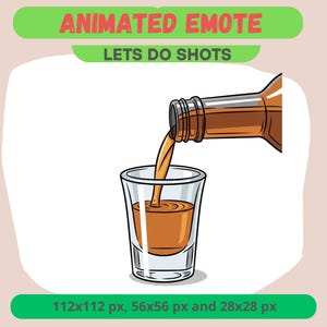 Shot Glass Animated Emote for Streamers, Instant Download Alcohol Pour GIF For Kick, Discord, Twitch,  Drunk Cheers Reaction Halloween Badge