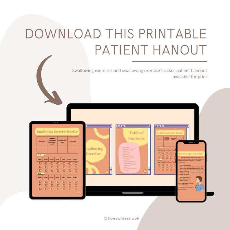 Dysphagia Therapy Exercises Printable | Swallow Rehabilitation Program ...