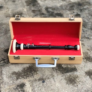 Rosewood Black Bombard Chanter Musical Instruments + 2 Reeds With Hard Case